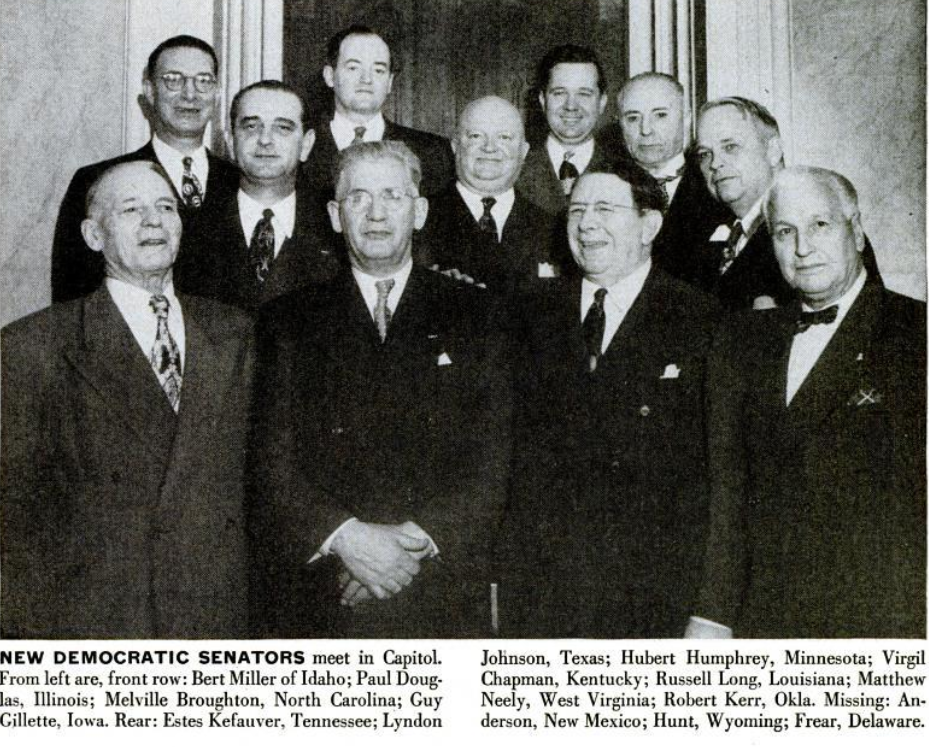 The 1949 newly elected Senators including Lyndon Johnson and Herbert Humphrey